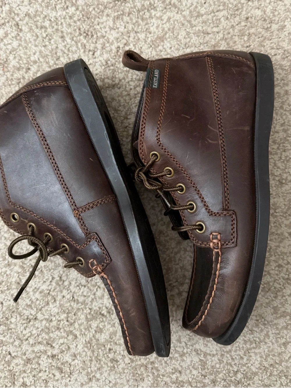 Eastland Brown Leather camp Chukka Moc Toe Lace-Up Boots